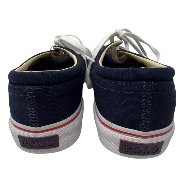 Polo Ralph Lauren Men\'s Size 9 Faxon X Canvas Sneakers Navy red pony New